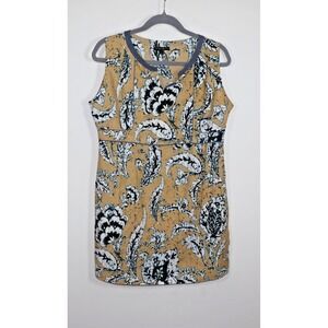 Alberto Makali Dress Size Large Brown Blue Floral Lightweight